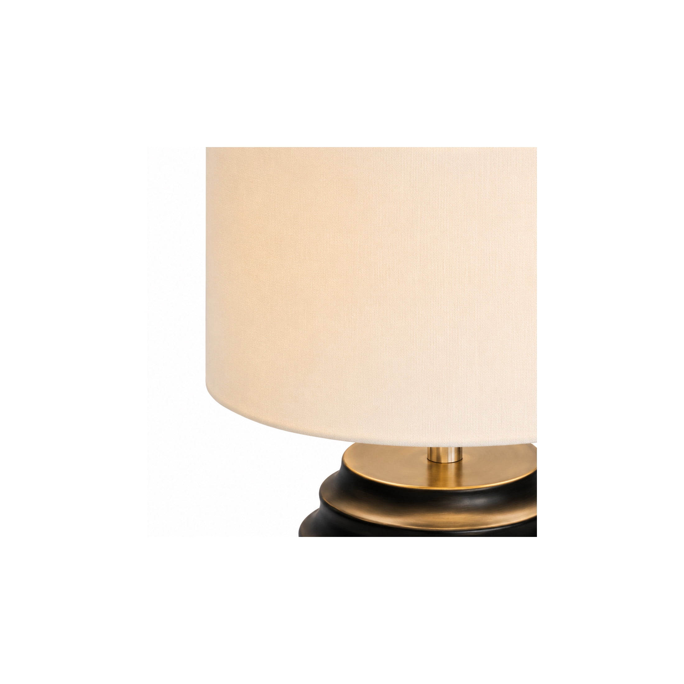 DecMode 24" Handmade Ribbed Black Table Lamp with White Linen Shade