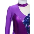 thumbnail image 5 of Miaeowve Kids Girls Ice Skating Leotard Turtleneck Jumpsuit Full Length Unitard Sparkly Dance Leotard Purple 16, 5 of 9