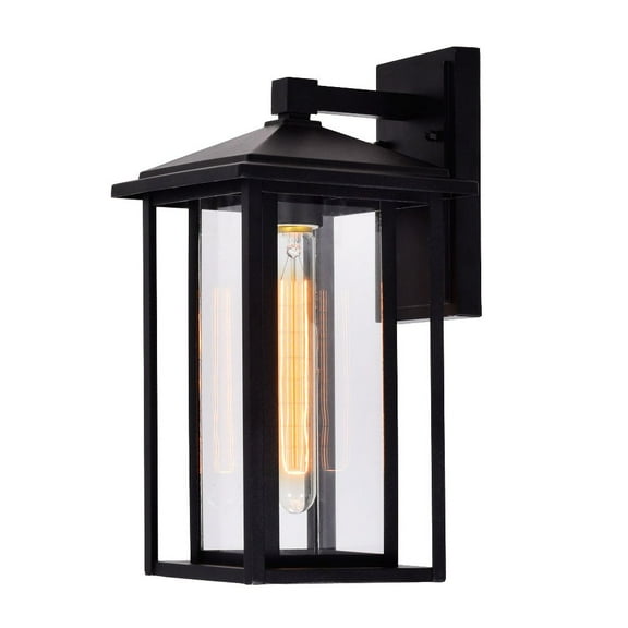 CWI Lighting Crawford 1 Light Metal Outdoor Wall Light in Black