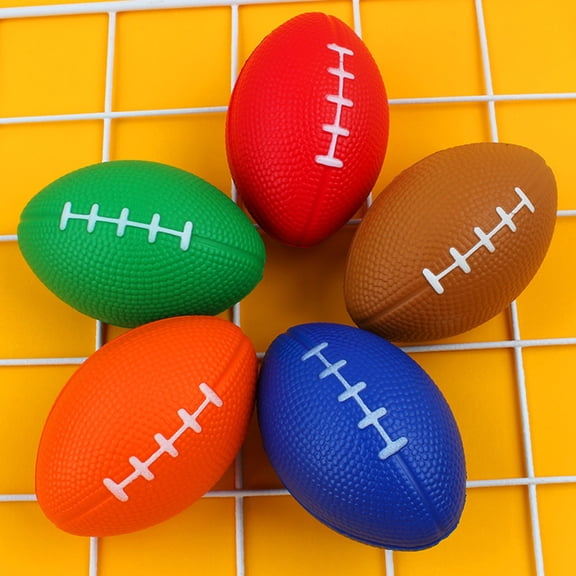 5 Pcs Small Football Stress Balls 3.5'' Mini Face Squeeze Foam Balls for Stress and Anxiety Relief and Sport Party Favors Birthday Gift Decoration