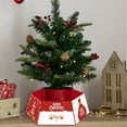 thumbnail image 5 of Cinvoph 32" Christmas Tree Base Foot Covers Tree Skirt Ornaments Decorative Storage Box With Bow Merry Christmas for Xmas Tree Decoration, E, 5 of 6