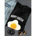thumbnail image 3 of Cute Fried Egg Happy Easter Graphic Women Black T-Shirt, Female Small, 3 of 4