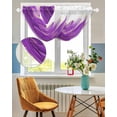 thumbnail image 3 of Purple Gold Sheer Waterfall Valance Curtains for Window, Abstract Flower Ombre Aesthetics Paint Rod Pocket Sheer Topper Swag Curtains for Living Room, Kitchen 38.5"W x 47.2"L, 2 Panels, 3 of 7