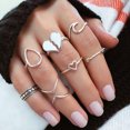 thumbnail image 1 of RYRDWP Women Bohemian Vintage Silver Stack Rings Rings Set, 1 of 6