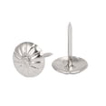 thumbnail image 2 of Clavos de tapicería de cabeza abovedada de metal para muebles tono plateado 7/16" de diámetro 30 piezas, 2 of 2