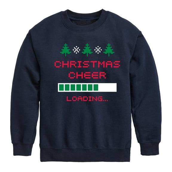 Instant Message - Christmas Cheer Loading - Toddler & Youth Crewneck Fleece Sweatshirt