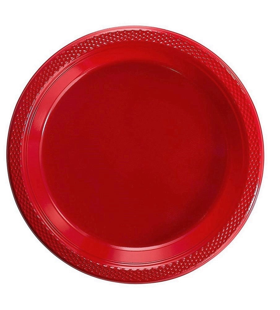 Exquisite 9" Disposable Plastic Plates Bulk - 100 Count Party Pack