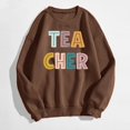 thumbnail image 5 of Chandail en Molleton Imprimé à Col Rond pour Femmes Chandail Décontracté à Manches Longues pour Enseignants Étudiants Vacances Collation des Grades Anniversaire Automne Hiver Blouse Douce et Confortable, 5 of 5