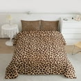 thumbnail image 3 of Homewish Cheetah Leopard Print Bedding Comforter Set, Brown Stripes Lines Twin Comforter Sets, Modern Fashion Style Reversible Bedding Set, Super Cozy Room Decor, 2-Piece, 3 of 9