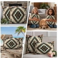 thumbnail image 5 of Boho Red Teal Brown Outdoor Pillow Covers, Waterproof Decorative Throw Pillowcases Set of 2, Southwestern Vintage Geometric Couch Cushion Cases with Zipper for Outside Patio Garden Sofa 20"x20", 5 of 9