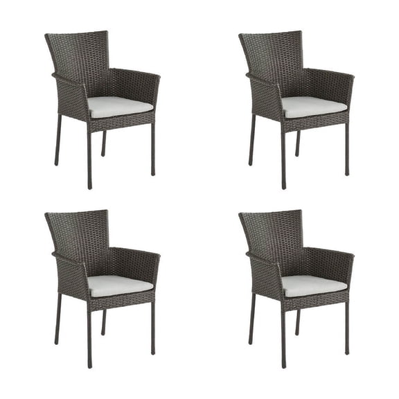 Set de 4 Sillas Para Jardín o Terraza NATERIAL con cojín Tipo rattan NOA