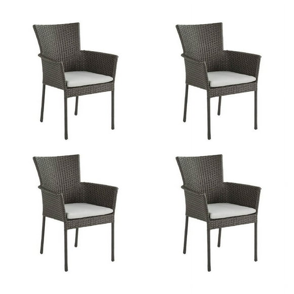 Set de 4 Sillas Para Jardín o Terraza NATERIAL con cojín Tipo rattan NOA