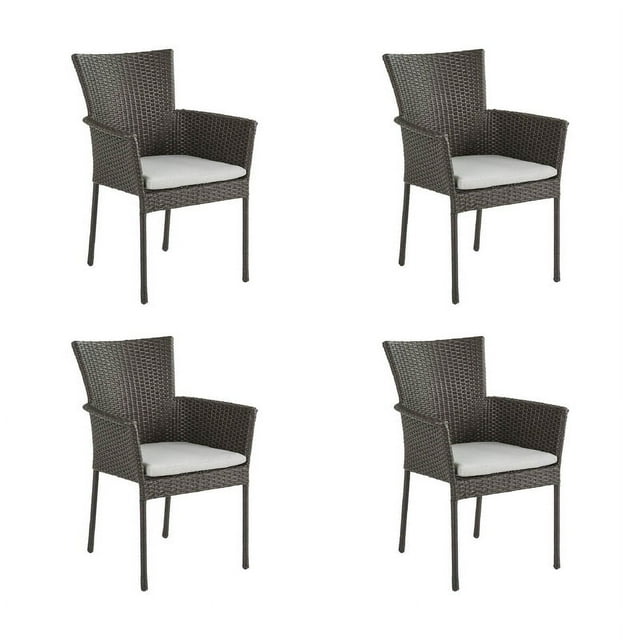 Set de 4 Sillas Para Jardín o Terraza NATERIAL con cojín Tipo rattan NOA