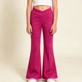 thumbnail image 5 of High Waisted Flare Leggings for Girls Soft Stretch Bell Bottoms V‑crossover Streamlined Fit Side Pockets Dance Uniform Pants, 5 of 7