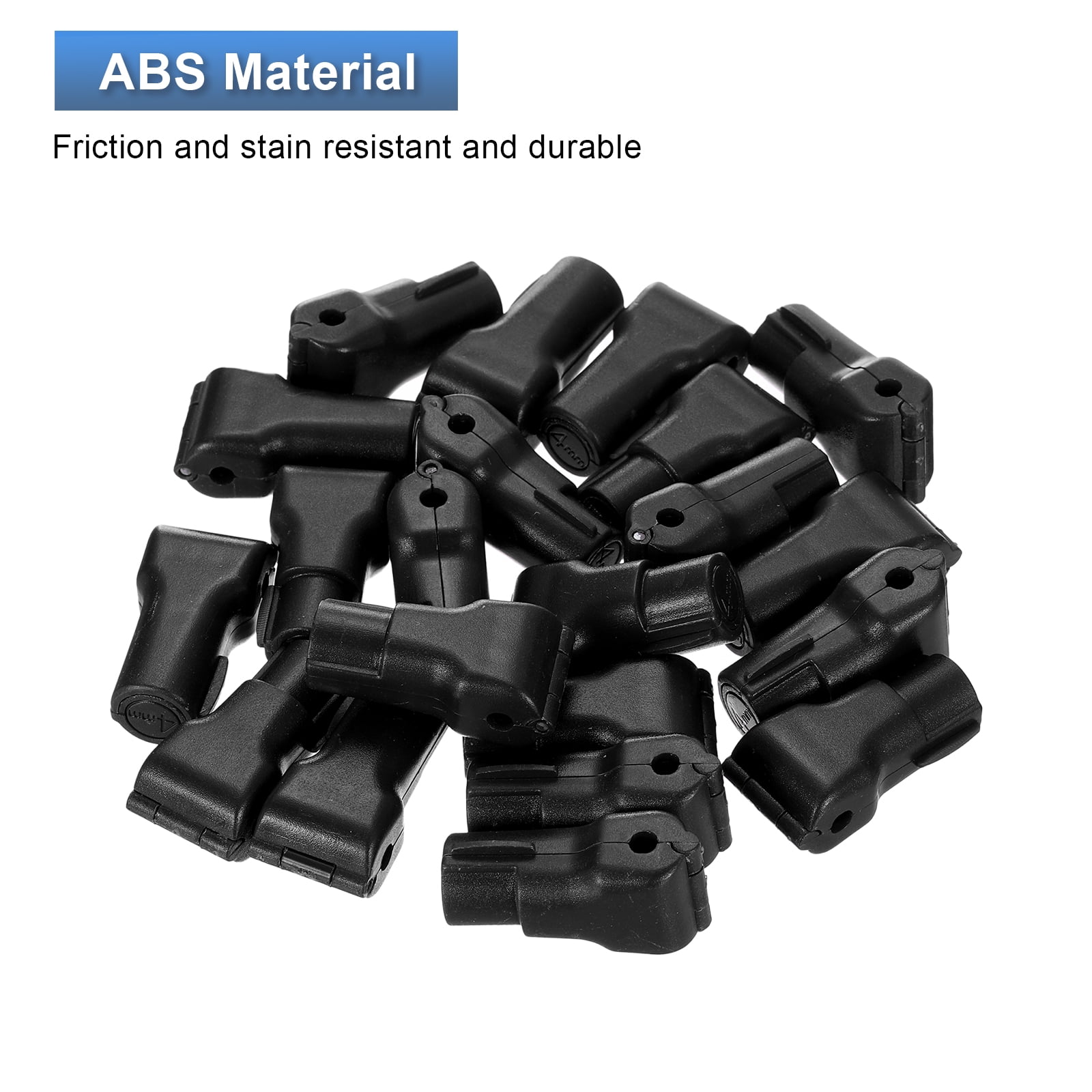 Uxcell 100 Pcs Peg Hook Locks Stop Locks 0.16'' ABS Pegboard Display Hook Security Lock Anti Theft Stop Locks Black