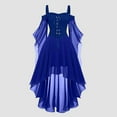 thumbnail image 2 of Tanghaowl Dresses For Women Plus Size Fashion Gothic Style Vintage Midi Dress Croset Long Flare Sleeve Irregular Length Dress Short Sleeve Chiffon Dress Size Gothic Clothing 3x, 2 of 5