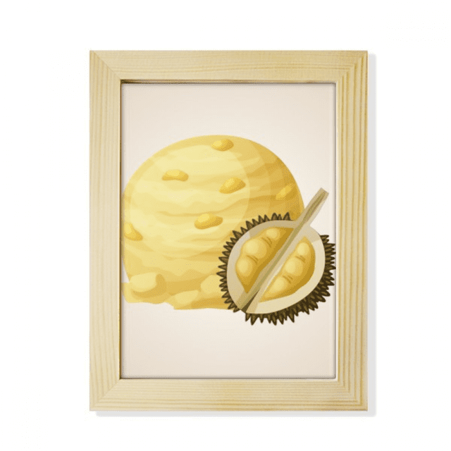 Yellow Durian Ice Ball Popsicles Desktop Adorn Photo Frame Display Art Painting Wooden