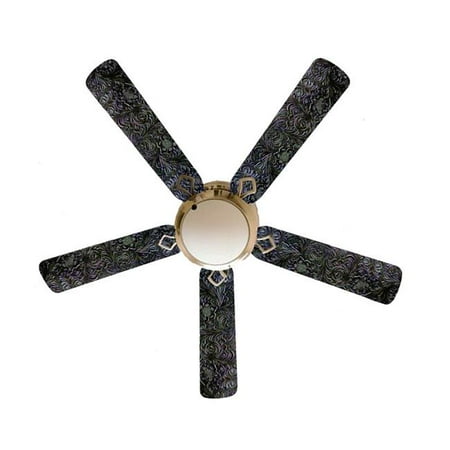 

888 Cool Fans F52-0001126 52 in. Western Chic Black Leather 5-Blades White Ceiling Fan with Lamp