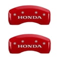 thumbnail image 4 of MGP 4 Caliper Covers Engraved Front & Rear Honda Red finish silver ch Fits select: 2001 HONDA PRELUDE SE, 1997-2000 HONDA PRELUDE, 4 of 6