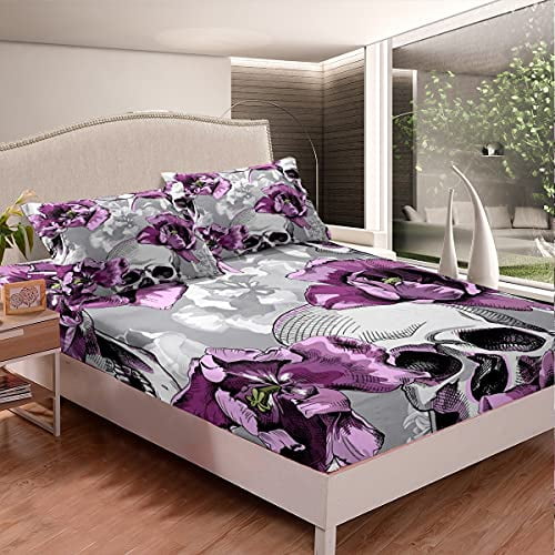 Feelyou Heart Pattern Bedding Set Fire and Water Bed Sheet Set for Kids Boys Girls Adults Geometric Design Fitted Sheet Breathable Black Simple Style Bed Cover Room Decor Twin Size