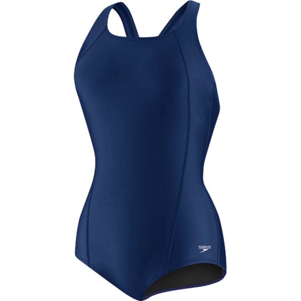 Speedo NEW Navy Blue Womens Size 12 Power Flex One-Piece Swimsuit ...