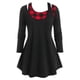 thumbnail image 1 of Camiseta Recortada a Cuadros Tamaño Plus Rosegal Mangas largas de talla grande, 1 of 5