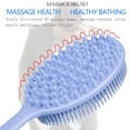 thumbnail image 3 of Slicone Bath Body Brush Exfoliator, Back Brush Long Handle for Shower with Soft Bristles, Back Scrubber,(Sky-blue), 3 of 7