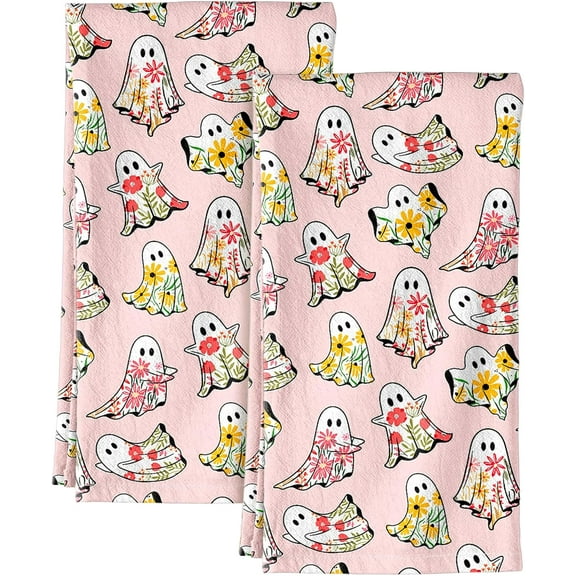 Flour Sack Kitchen Towels Set of 2-18x26 Cotton Dish Towels with Hanging Loop Reusable Tea Towel for Cleaning Spring Absorbent Dishcloths Cute Home Decor Housewarming, Lemon Birds