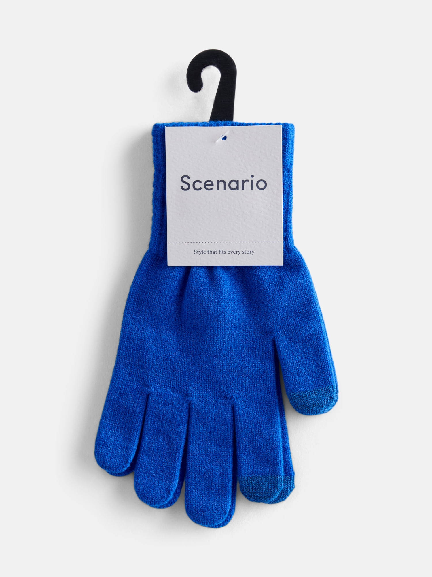 Scenario Women's Tech Touch Knit Gloves, Blue Fire