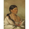 thumbnail image 2 of Catlin, George 19x24 Black Ornate Wood Framed with Double Matting Museum Art Print Titled - The Female Eagle - Shawano, 2 of 4