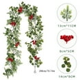 thumbnail image 3 of Christmas Garland, Holiday Swag, Artificial Pine Garland with Red Berries Rattan, 6ft Green Plastic Vines for Fireplace Mantle Wall Door Decor, 3 of 9