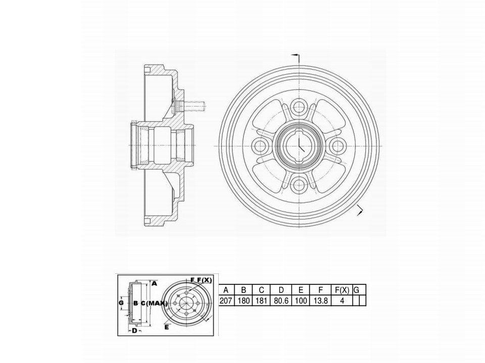 Winstop Brake Drum, Rear WS237747, Toyota Tercel 1998-1993