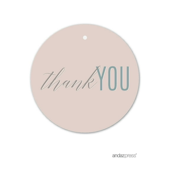 Signature Rustic Pastels Party, Round Circle Gift Tags, Thank You!, 24-Pack