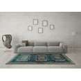 thumbnail image 3 of Ahgly Company Indoor Rectangle Persian Light Blue Traditional Area Rugs, 4' x 6', 3 of 4