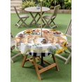thumbnail image 4 of Outdoor Tablecloth with Umbrella Hole for Patio/Picnic/Party/Camping, Sunflower Dogs Waterproof Table Cloth Round Cover Washable, Cute Puppy Black Buffalo Plaid (Dia 60"), 4 of 8