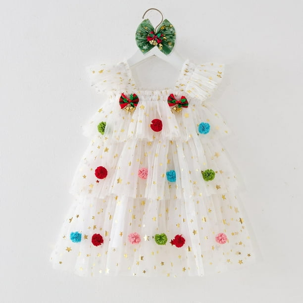 Cowsor Baby Girl Dress Flower Tulle Party Dresses Princess Pageant Birthday Wedding