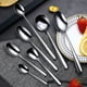 thumbnail image 3 of Elegante juego de cuchillos, tenedores y cucharas de acero inoxidable para carne, cuchara para café, postres y hielo para hotel, espesada, 3 of 5