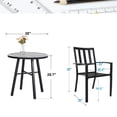 thumbnail image 6 of Sophia & William 3 Peices Patio Bistro Set Metal Dining Chairs with Round Table - Black, 6 of 6
