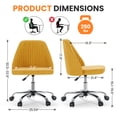 thumbnail image 2 of Silla de escritorio Simple Deluxe sin brazos amarilla con ruedas, 2 of 7