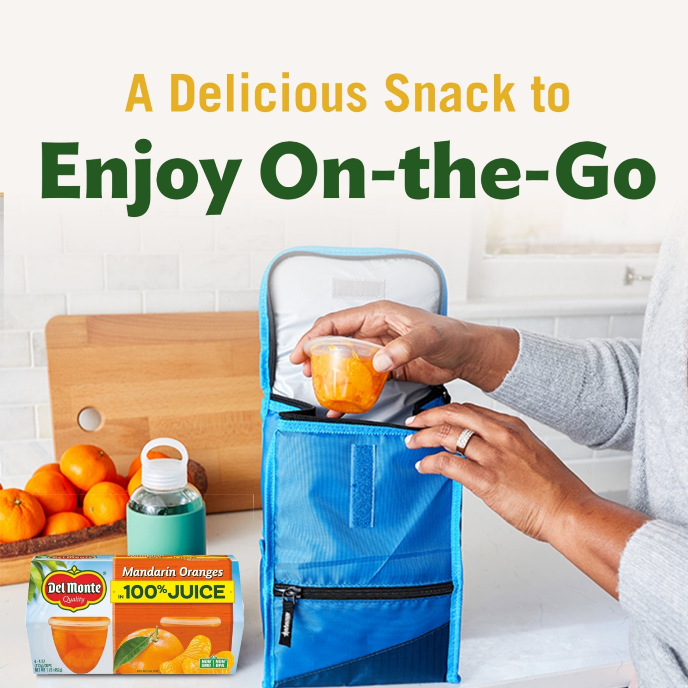 Del Monte Fruit Cup Snacks in 100% Juice, 4 oz Cup (Pack of 12)