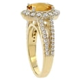 thumbnail image 3 of 14K Yellow Gold Diamond Natural Whisky Quartz Engagement Ring Oval 10x8mm, size 9.5, 3 of 3