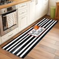 thumbnail image 2 of Black White Striped 2'x6' Runner Rugs for Hallway Kitchen Bedside Non Slip Washable, Football Stripes Farmhouse Art Entryway Rug Runners with Rubber Backing, Long Carpet Runner for Laundry Room, 2 of 8