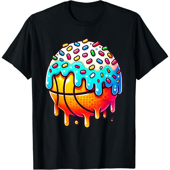 Ice Cream Basketball Drip Boys Girls Kids Basketball Stuff T-Shirt Unisex S-5XL Hot Trending Shirt, Vintage Birthday Gift