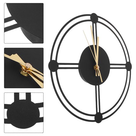 YUNLIGHTS Elegant Black Metal Wall Clock Weatherproof for Indoor Outdoor Garden Patio Decor