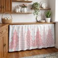 thumbnail image 3 of Pink Christmas Cabinet Curtain 32"Wx55"L,Dustproof Pantry Door Curtain with Self Adhesive Tape,Pink Plaid Xmas Tree Snowflake Winter Tall Storage Cover Privacy Drape for Bathroom Kitchen Laundry Room, 3 of 9