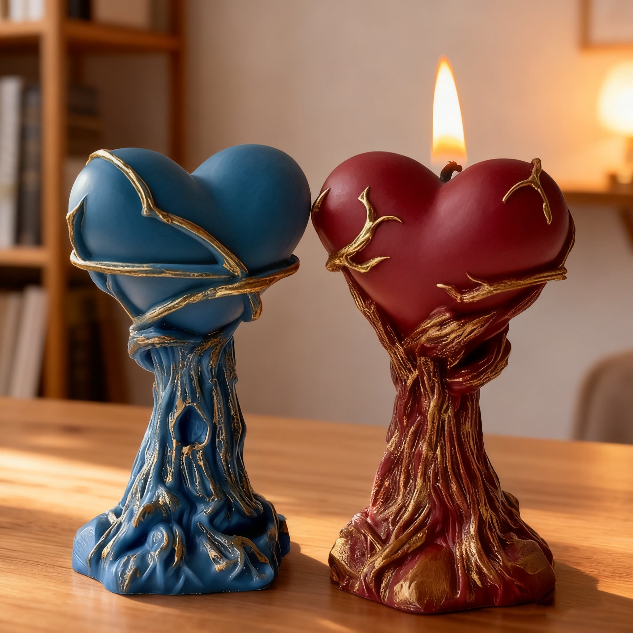 JDH 2PCS Love Candle Mold Exquisite and Interesting 3D Tree Holding Love Resin Mold Used for Home Decoration Candle Gypsum Production