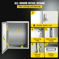 thumbnail image 3 of KFFKFF NEMA Metal Housing, 20 x 16 x 10'' NEMA 4X Metal Electric Casing, IP66 Resistant to Water & Dust, External/Internal Electric Connection Box, Including Mounting Panel, 3 of 9