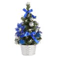 thumbnail image 4 of Mini árbol de Navidad con adornos, 4 piezas de 8 pulgadas/20 cm de alto pequeño árbol de Navidad artificial (oro-plata-rojo-azul) JAMW Sencillez, 4 of 5