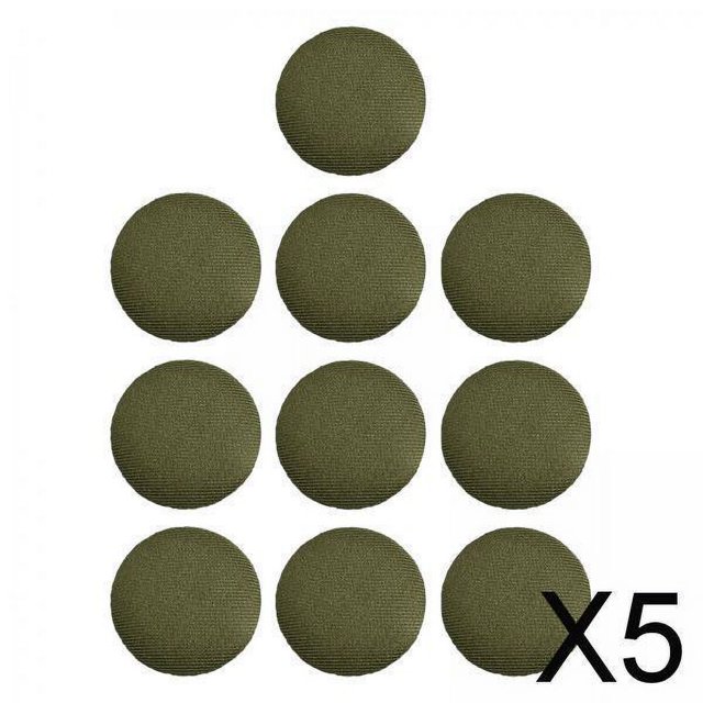 5x 10 Uds. Botones Cubiertos de Tela, Botones Redondos Planos para Manualidades, Botones de Costura, Botones de Vástago de Metal para Trajes de Vestir 5 piezas