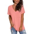 thumbnail image 1 of Women's Casual Solid T Shirts Twist Knot Tunics Tops Blouses, 1 of 3